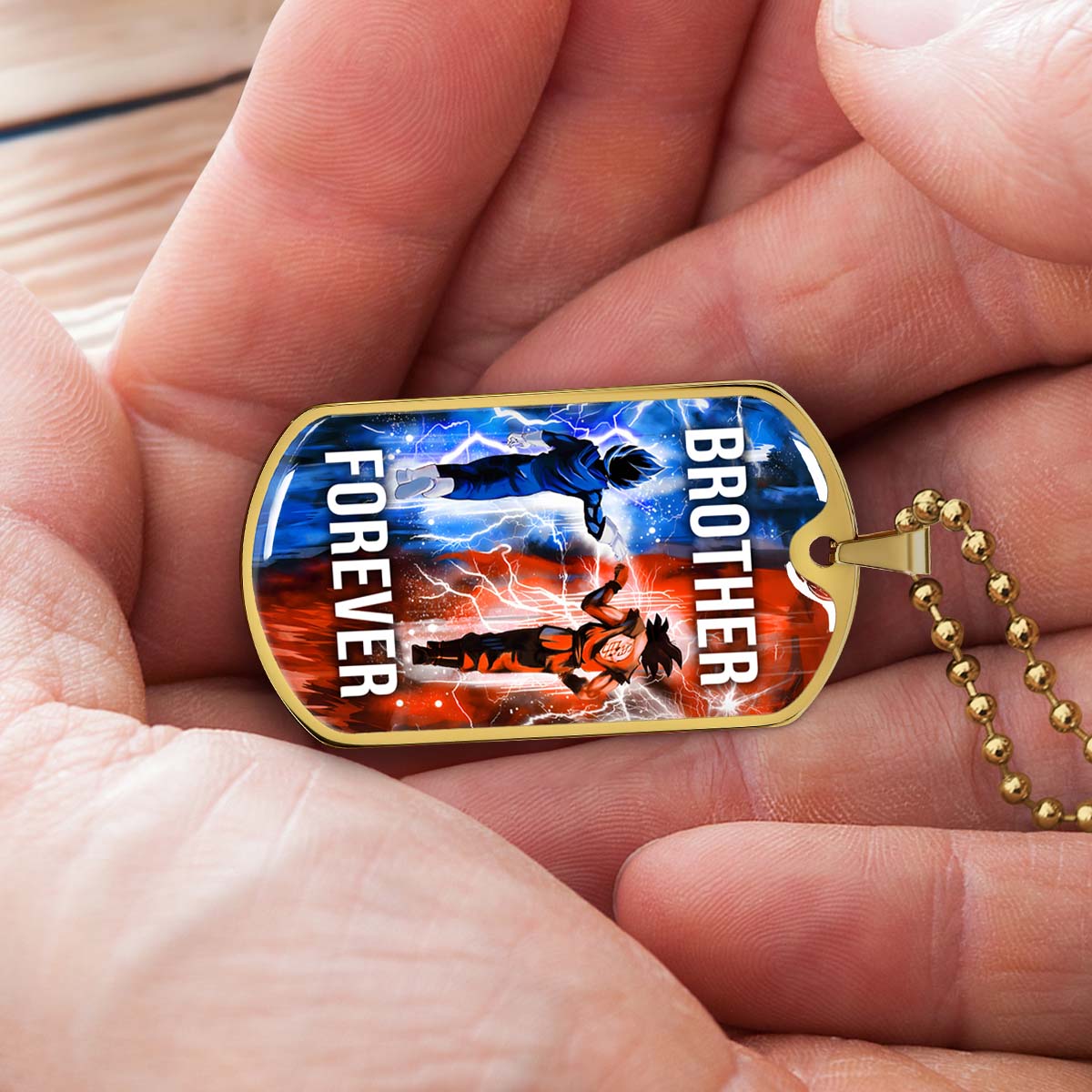 Dragon Ball - DRDL002 - Brother Forever - Goku - Vegeta - Dragon Ball Dog Tag - Military Ball Chain - Luxury Dog Tag