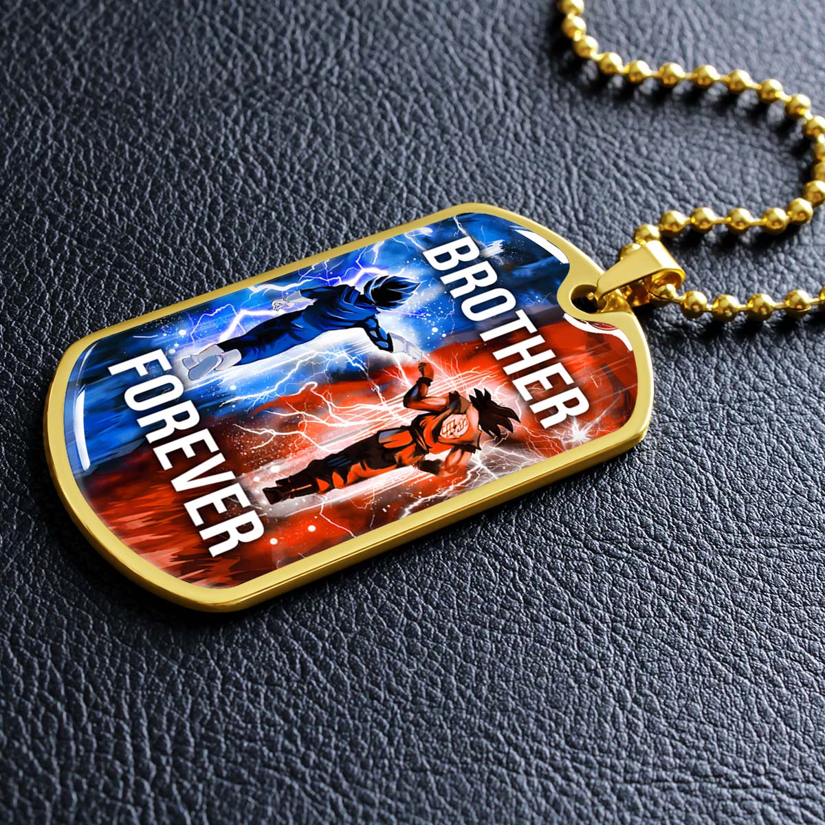Dragon Ball - DRDL002 - Brother Forever - Goku - Vegeta - Dragon Ball Dog Tag - Military Ball Chain - Luxury Dog Tag