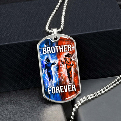 Dragon Ball - DRDL002 - Brother Forever - Goku - Vegeta - Dragon Ball Dog Tag - Military Ball Chain - Luxury Dog Tag