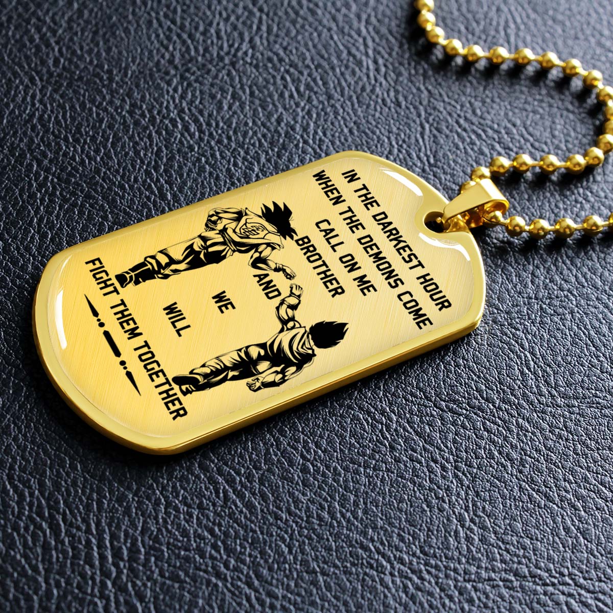 Dragon Ball - DRDL003 - Call On Me Brother - Goku - Vegeta - Dragon Ball Dog Tag - Military Ball Chain - Luxury Dog Tag