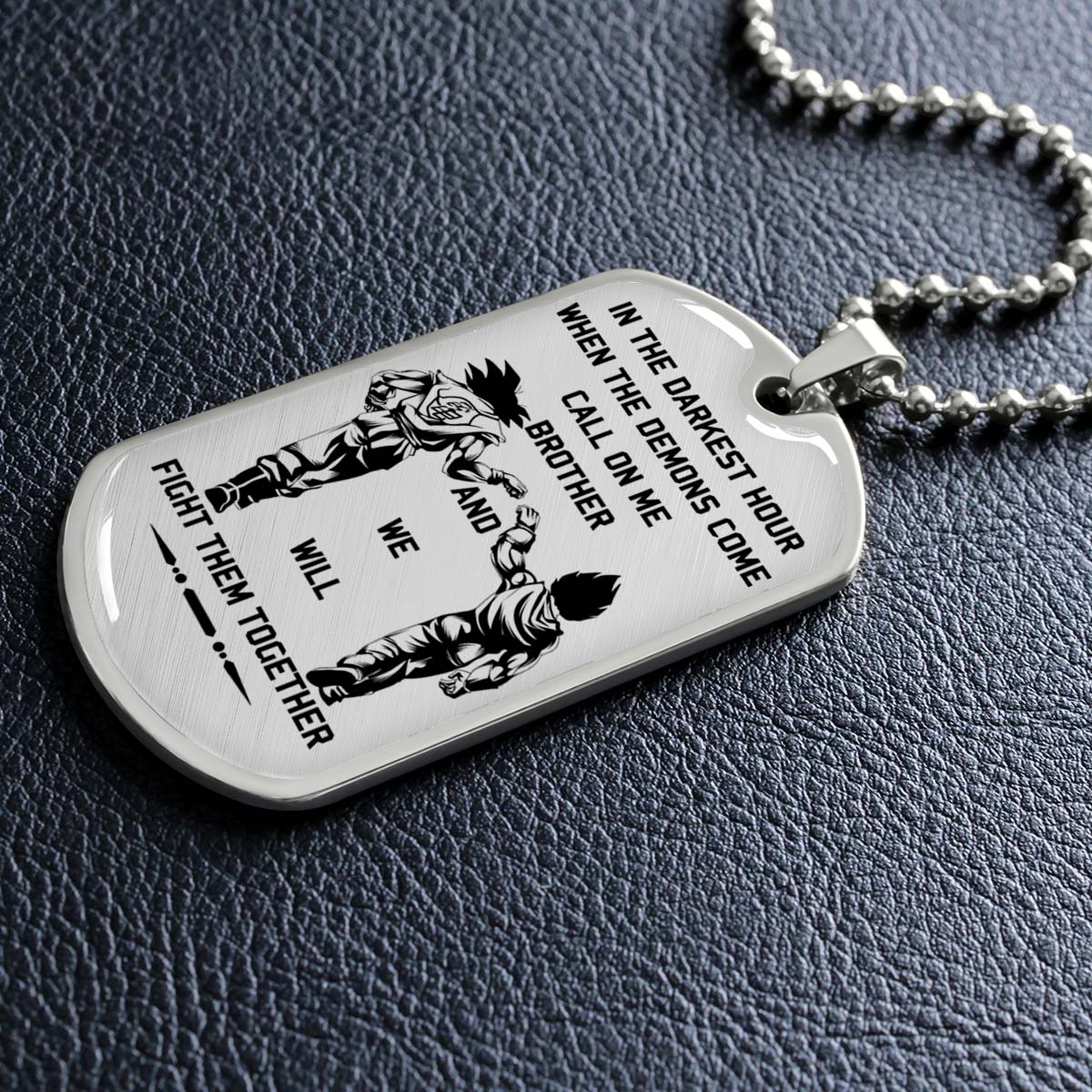 Dragon Ball - DRDL003 - Call On Me Brother - Goku - Vegeta - Dragon Ball Dog Tag - Military Ball Chain - Luxury Dog Tag
