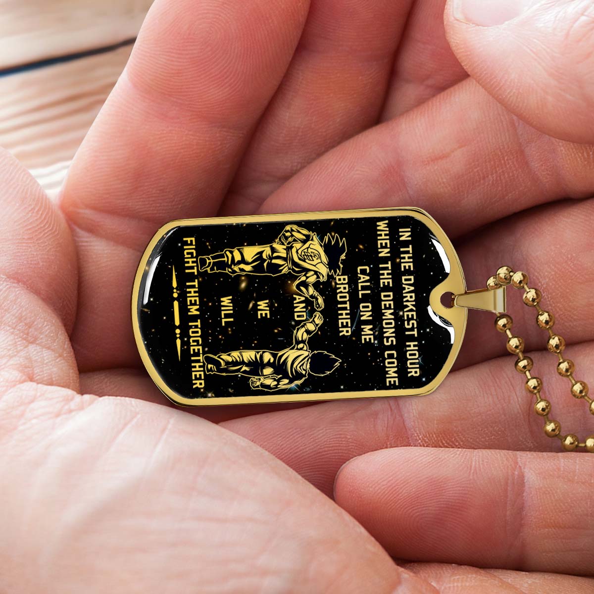 Dragon Ball - DRDL004 - Call On Me Brother - Goku - Vegeta - Dragon Ball Dog Tag - Military Ball Chain - Luxury Dog Tag