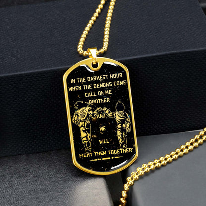 Dragon Ball - DRDL004 - Call On Me Brother - Goku - Vegeta - Dragon Ball Dog Tag - Military Ball Chain - Luxury Dog Tag