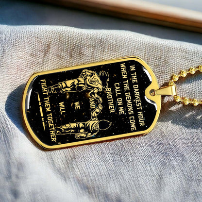 Dragon Ball - DRDL004 - Call On Me Brother - Goku - Vegeta - Dragon Ball Dog Tag - Military Ball Chain - Luxury Dog Tag