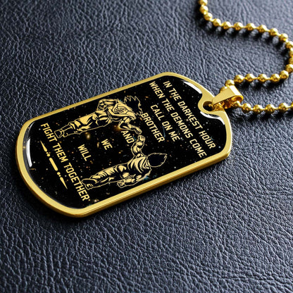 Dragon Ball - DRDL004 - Call On Me Brother - Goku - Vegeta - Dragon Ball Dog Tag - Military Ball Chain - Luxury Dog Tag