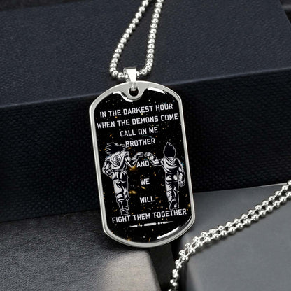 Dragon Ball - DRDL004 - Call On Me Brother - Goku - Vegeta - Dragon Ball Dog Tag - Military Ball Chain - Luxury Dog Tag