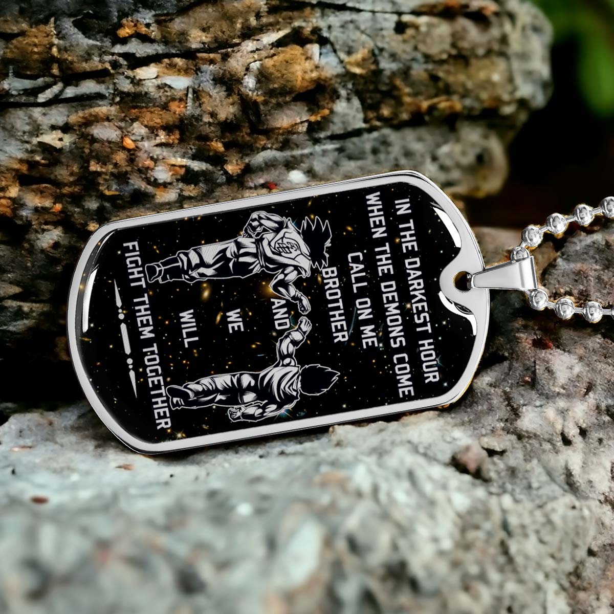 Dragon Ball - DRDL004 - Call On Me Brother - Goku - Vegeta - Dragon Ball Dog Tag - Military Ball Chain - Luxury Dog Tag