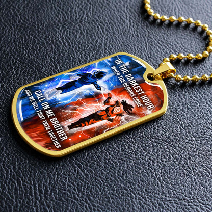 Dragon Ball - DRDL005 - Call On Me Brother - Goku - Vegeta - Dragon Ball Dog Tag - Military Ball Chain - Luxury Dog Tag