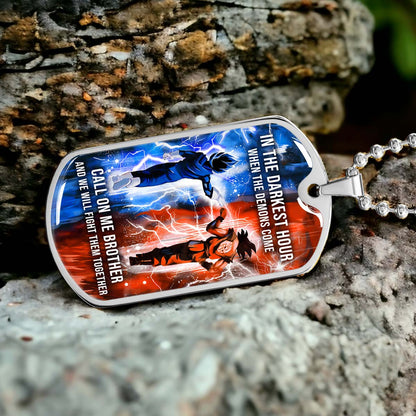 Dragon Ball - DRDL005 - Call On Me Brother - Goku - Vegeta - Dragon Ball Dog Tag - Military Ball Chain - Luxury Dog Tag