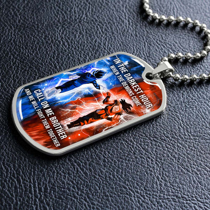 Dragon Ball - DRDL005 - Call On Me Brother - Goku - Vegeta - Dragon Ball Dog Tag - Military Ball Chain - Luxury Dog Tag