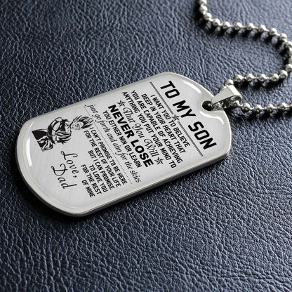 Dragon Ball - DRDL008 - Dad To Son - Never Lose - Vegeta & Trunks - Dragon Ball Dog Tag - Military Ball Chain - Luxury Dog Tag