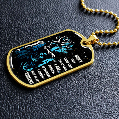 Dragon Ball - DRDL009 - Don't Ever Think That The Reason - Goku - Supper Saiyan Blue - Dragon Ball Dog Tag - Military Ball Chain - Luxury Dog Tag