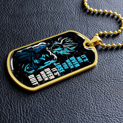 Dragon Ball - DRDL012 - It's Not Over When You Lose - Goku - Supper Saiyan Blue - Dragon Ball Dog Tag - Military Ball Chain - Luxury Dog Tag