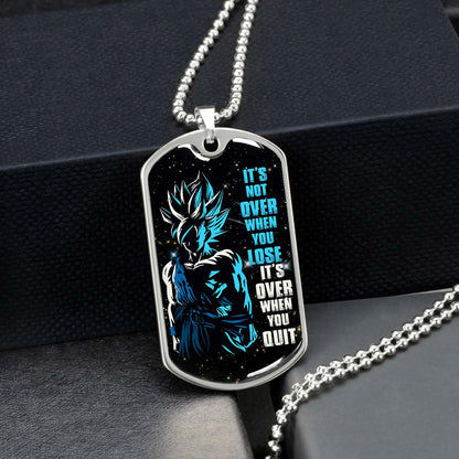 Dragon Ball - DRDL012 - It's Not Over When You Lose - Goku - Supper Saiyan Blue - Dragon Ball Dog Tag - Military Ball Chain - Luxury Dog Tag