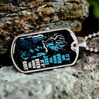Dragon Ball - DRDL012 - It's Not Over When You Lose - Goku - Supper Saiyan Blue - Dragon Ball Dog Tag - Military Ball Chain - Luxury Dog Tag