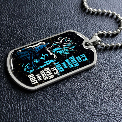 Dragon Ball - DRDL012 - It's Not Over When You Lose - Goku - Supper Saiyan Blue - Dragon Ball Dog Tag - Military Ball Chain - Luxury Dog Tag