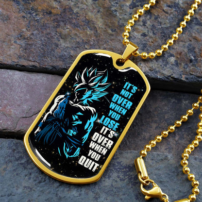 Dragon Ball - DRDL012 - It's Not Over When You Lose - Goku - Supper Saiyan Blue - Dragon Ball Dog Tag - Military Ball Chain - Luxury Dog Tag