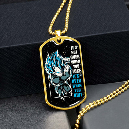 Dragon Ball - DRDL013 - It's Not Over When You Lose - Vegeta - Supper Saiyan Blue - Dragon Ball Dog Tag - Military Ball Chain - Luxury Dog Tag