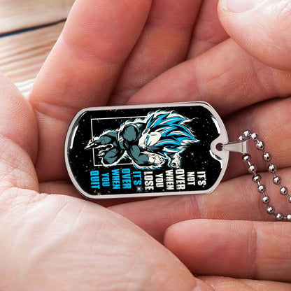 Dragon Ball - DRDL013 - It's Not Over When You Lose - Vegeta - Supper Saiyan Blue - Dragon Ball Dog Tag - Military Ball Chain - Luxury Dog Tag