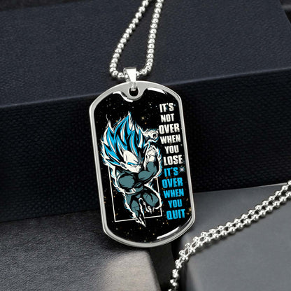 Dragon Ball - DRDL013 - It's Not Over When You Lose - Vegeta - Supper Saiyan Blue - Dragon Ball Dog Tag - Military Ball Chain - Luxury Dog Tag