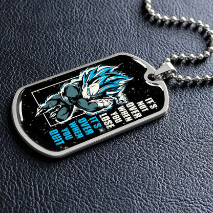 Dragon Ball - DRDL013 - It's Not Over When You Lose - Vegeta - Supper Saiyan Blue - Dragon Ball Dog Tag - Military Ball Chain - Luxury Dog Tag