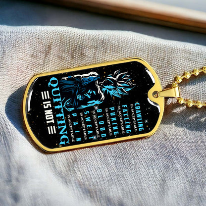 Dragon Ball - DRDL015 - Quitting Is Not - Goku - Supper Saiyan Blue - Dragon Ball Dog Tag - Military Ball Chain - Luxury Dog Tag