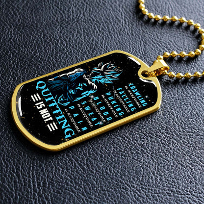 Dragon Ball - DRDL015 - Quitting Is Not - Goku - Supper Saiyan Blue - Dragon Ball Dog Tag - Military Ball Chain - Luxury Dog Tag