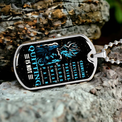 Dragon Ball - DRDL015 - Quitting Is Not - Goku - Supper Saiyan Blue - Dragon Ball Dog Tag - Military Ball Chain - Luxury Dog Tag