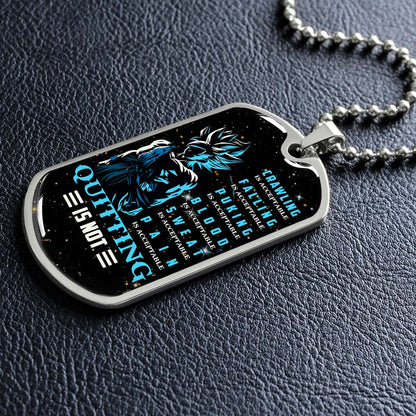 Dragon Ball - DRDL015 - Quitting Is Not - Goku - Supper Saiyan Blue - Dragon Ball Dog Tag - Military Ball Chain - Luxury Dog Tag