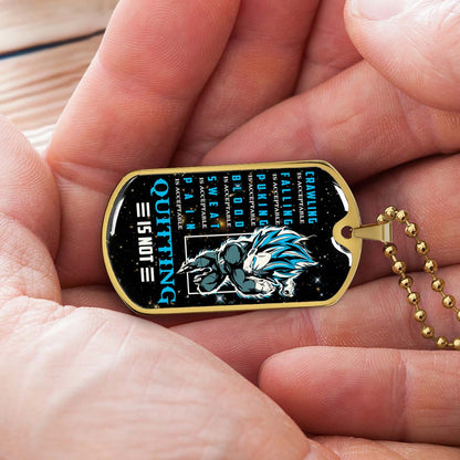 Dragon Ball - DRDL016 - Quitting Is Not - Vegeta - Supper Saiyan Blue - Dragon Ball Dog Tag - Military Ball Chain - Luxury Dog Tag