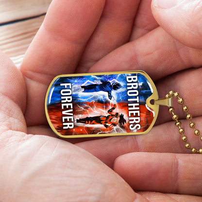 Dragon Ball - DRDL017 - Brothers Forever - Goku - Vegeta - Dragon Ball Dog Tag - Military Ball Chain - Luxury Dog Tag