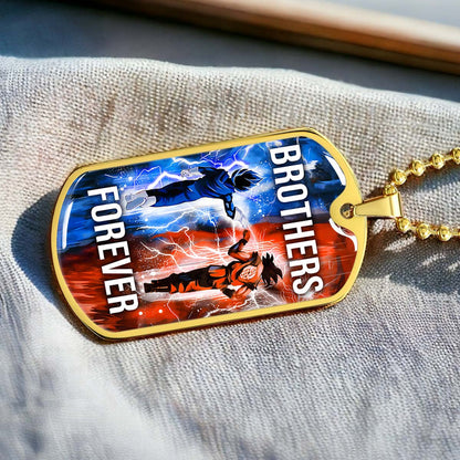 Dragon Ball - DRDL017 - Brothers Forever - Goku - Vegeta - Dragon Ball Dog Tag - Military Ball Chain - Luxury Dog Tag