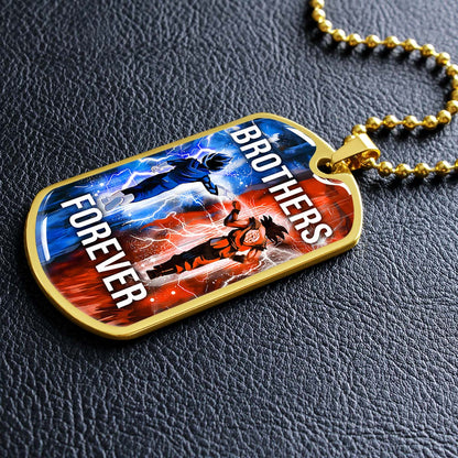 Dragon Ball - DRDL017 - Brothers Forever - Goku - Vegeta - Dragon Ball Dog Tag - Military Ball Chain - Luxury Dog Tag