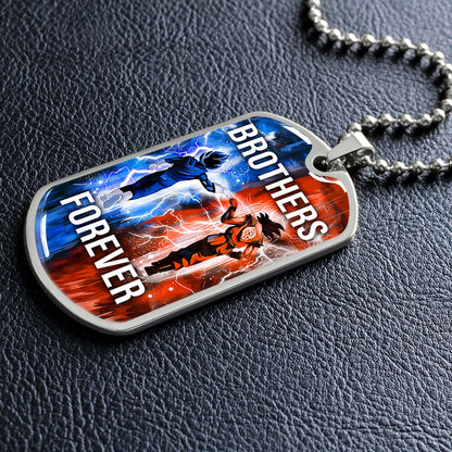Dragon Ball - DRDL017 - Brothers Forever - Goku - Vegeta - Dragon Ball Dog Tag - Military Ball Chain - Luxury Dog Tag