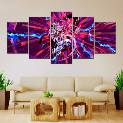 Dragon Ball FighterZ Android 21 Evil Form Canvas Wall Art - 5 Piece Split Panel DBZ Anime Poster - Ready to Hang Living Room Man Cave Decor - DR5001