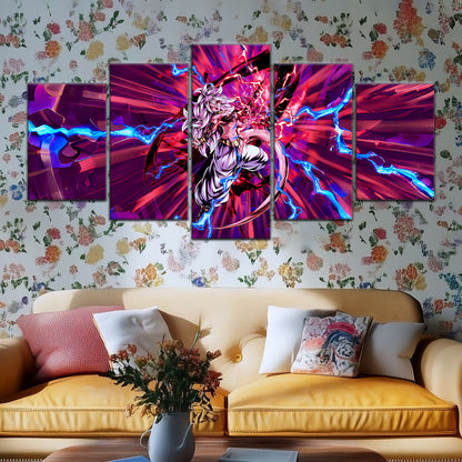 Dragon Ball FighterZ Android 21 Evil Form Canvas Wall Art - 5 Piece Split Panel DBZ Anime Poster - Ready to Hang Living Room Man Cave Decor - DR5001