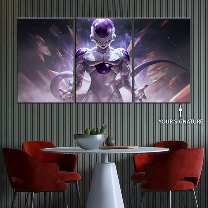 Dragon Ball Super Frieza Final Form Canvas Wall Art - 5 Piece Split Panel DBZ Anime Poster - Framed Ready to Hang Living Room Man Cave Decor - DR5026