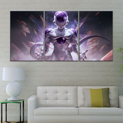 Dragon Ball Super Frieza Final Form Canvas Wall Art - 5 Piece Split Panel DBZ Anime Poster - Framed Ready to Hang Living Room Man Cave Decor - DR5026