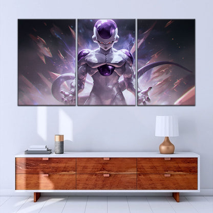 Dragon Ball Super Frieza Final Form Canvas Wall Art - 5 Piece Split Panel DBZ Anime Poster - Framed Ready to Hang Living Room Man Cave Decor - DR5026