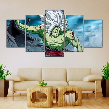 Dragon Ball Super Fused Zamasu Canvas Wall Art - 5 Piece Split Panel DBZ Anime Poster - Framed Ready to Hang Living Room Man Cave Decor - DR5136