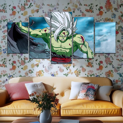 Dragon Ball Super Fused Zamasu Canvas Wall Art - 5 Piece Split Panel DBZ Anime Poster - Framed Ready to Hang Living Room Man Cave Decor - DR5136