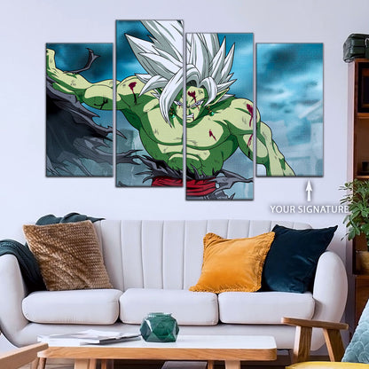 Dragon Ball Super Fused Zamasu Canvas Wall Art - 5 Piece Split Panel DBZ Anime Poster - Framed Ready to Hang Living Room Man Cave Decor - DR5136