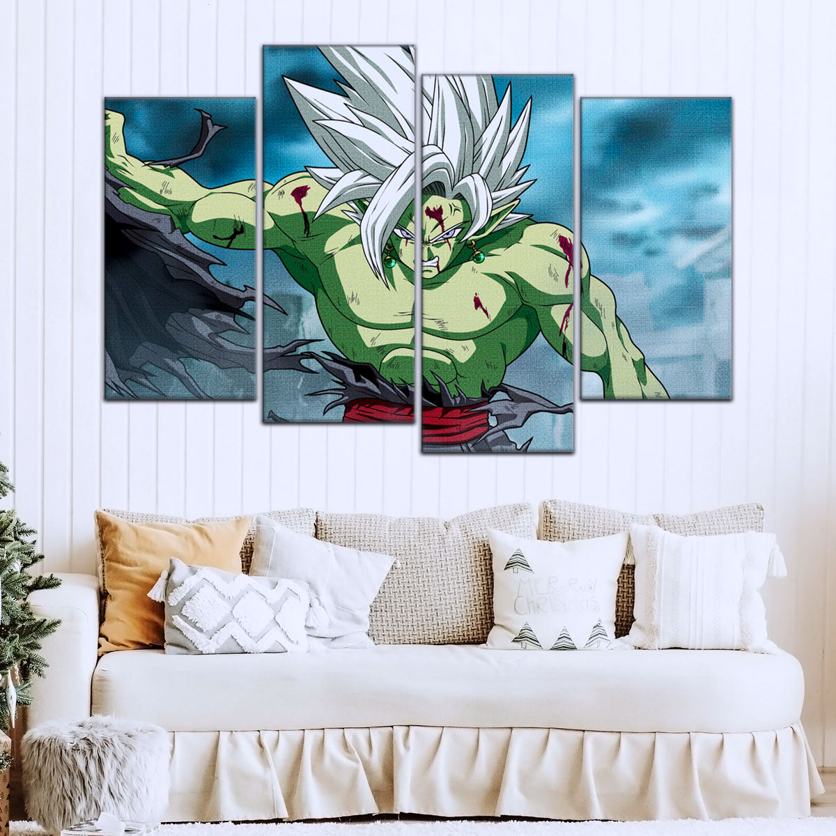 Dragon Ball Super Fused Zamasu Canvas Wall Art - 5 Piece Split Panel DBZ Anime Poster - Framed Ready to Hang Living Room Man Cave Decor - DR5136