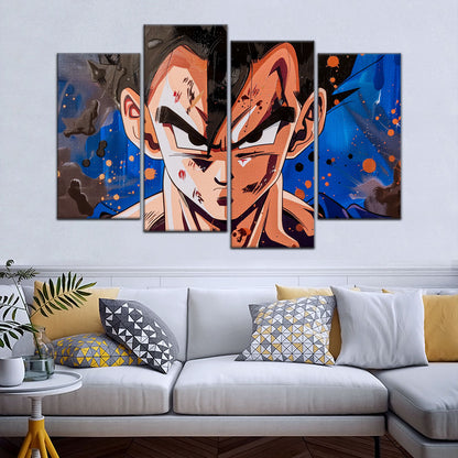 Dragon Ball Super Hero Gohan Canvas Wall Art - 5 Piece Split Panel DBZ Anime Poster - Framed Ready to Hang Living Room Man Cave Decor - DR5029