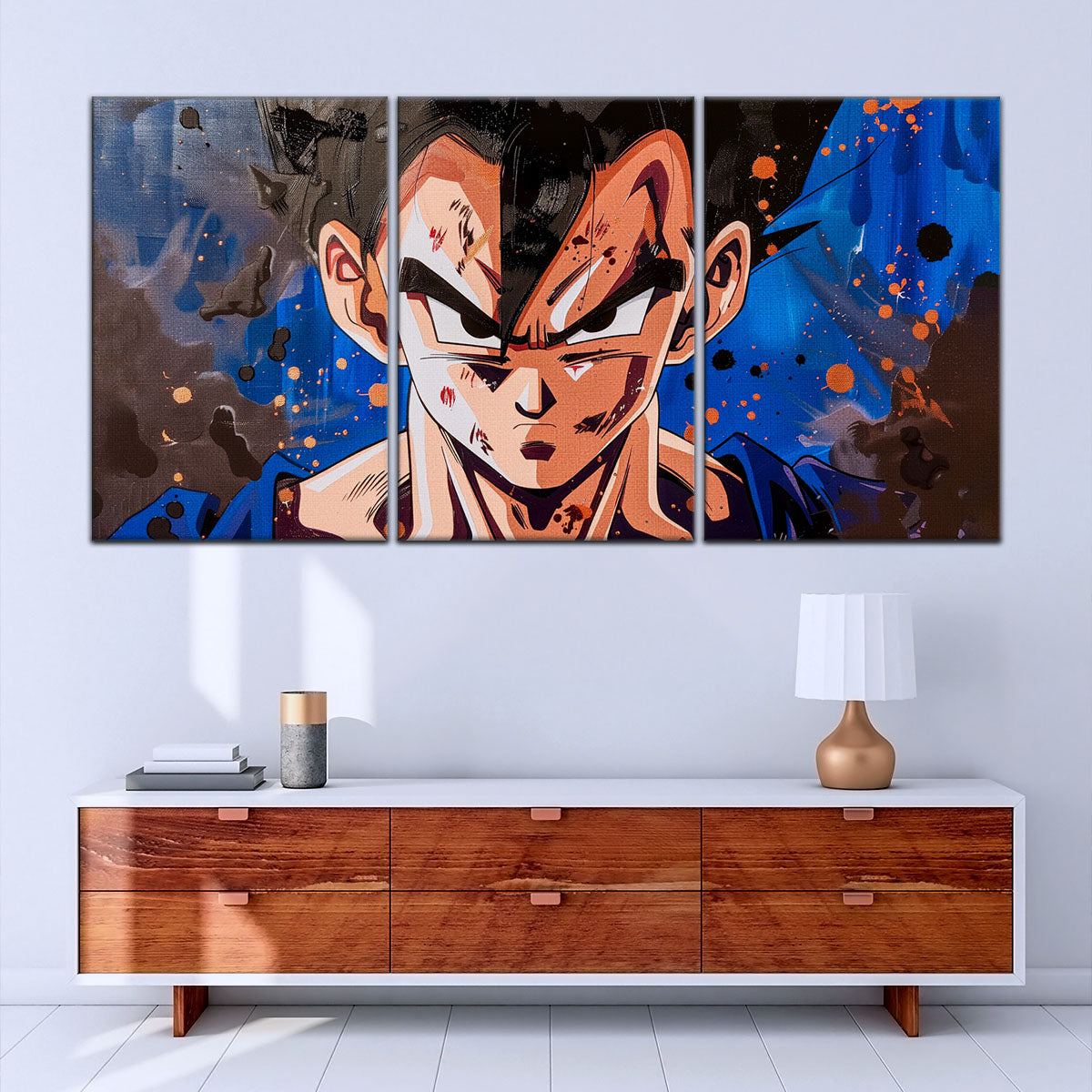 Dragon Ball Super Hero Gohan Canvas Wall Art - 5 Piece Split Panel DBZ Anime Poster - Framed Ready to Hang Living Room Man Cave Decor - DR5029
