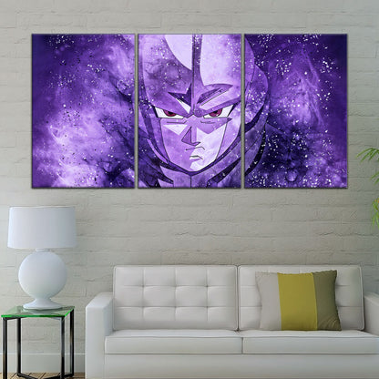 Dragon Ball Super Hit Awakens Canvas Wall Art - 5 Piece Split Panel DBZ Anime Poster - Framed Ready to Hang Living Room Man Cave Decor - DR5084