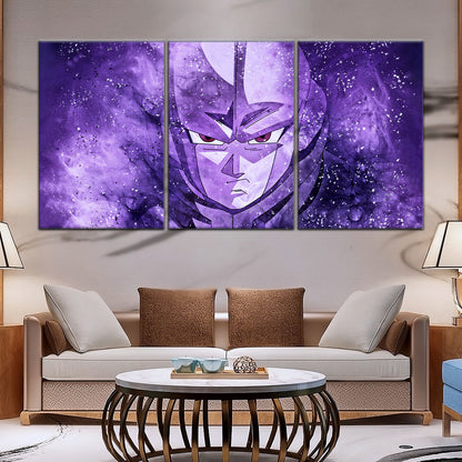 Dragon Ball Super Hit Awakens Canvas Wall Art - 5 Piece Split Panel DBZ Anime Poster - Framed Ready to Hang Living Room Man Cave Decor - DR5084