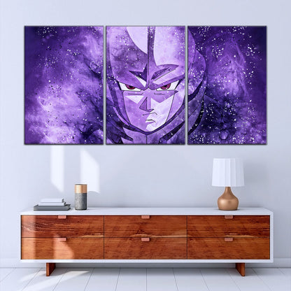 Dragon Ball Super Hit Awakens Canvas Wall Art - 5 Piece Split Panel DBZ Anime Poster - Framed Ready to Hang Living Room Man Cave Decor - DR5084