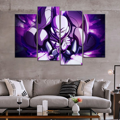 Dragon Ball Super Hit Awakens Canvas Wall Art - 5 Piece Split Panel DBZ Anime Poster - Framed Ready to Hang Living Room Man Cave Decor - DR5085