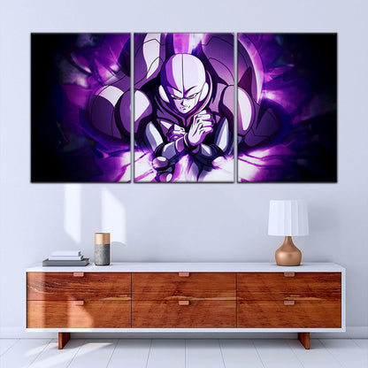 Dragon Ball Super Hit Awakens Canvas Wall Art - 5 Piece Split Panel DBZ Anime Poster - Framed Ready to Hang Living Room Man Cave Decor - DR5085
